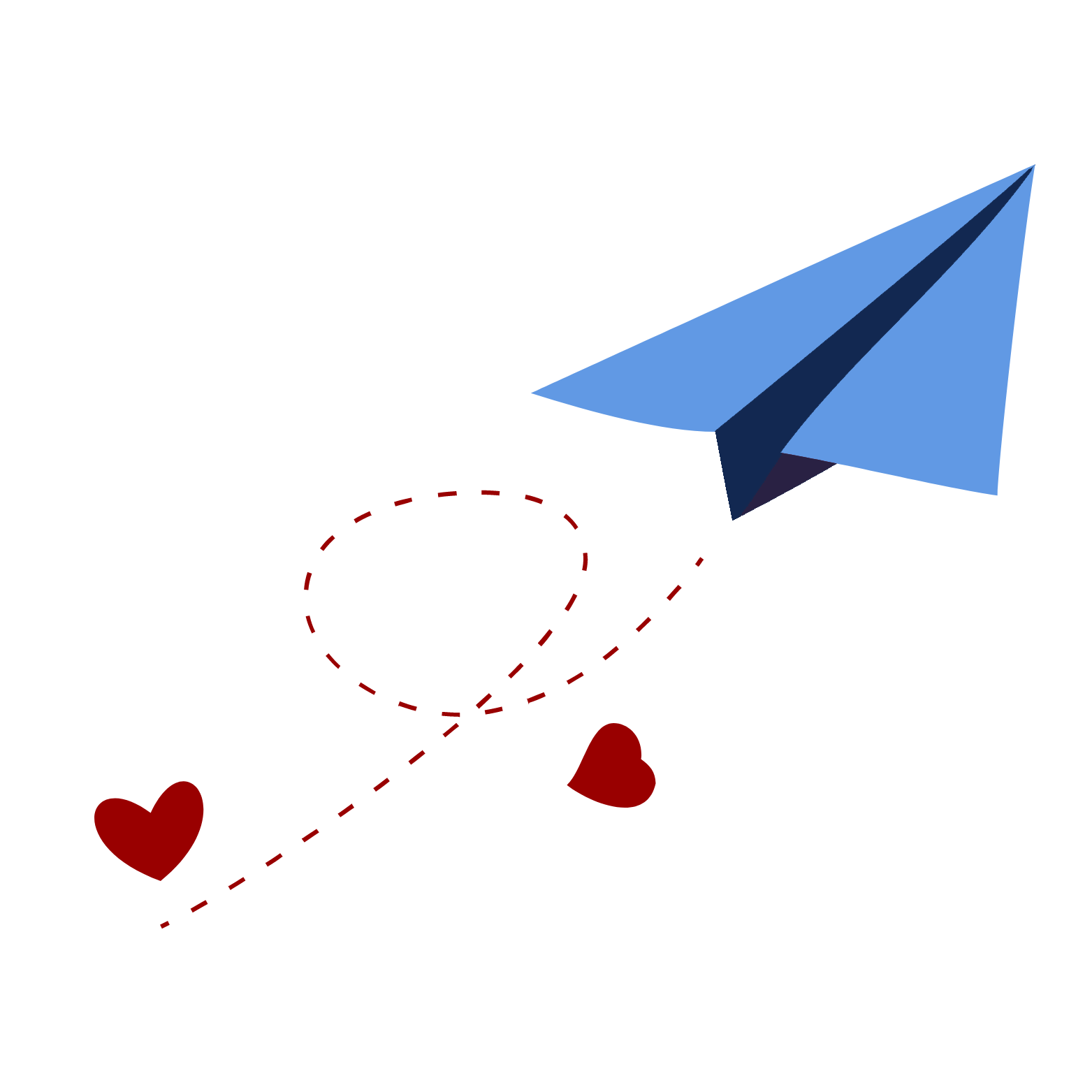 airplane with hearts